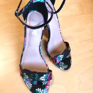 2/$50 Floral Embroidered Heels